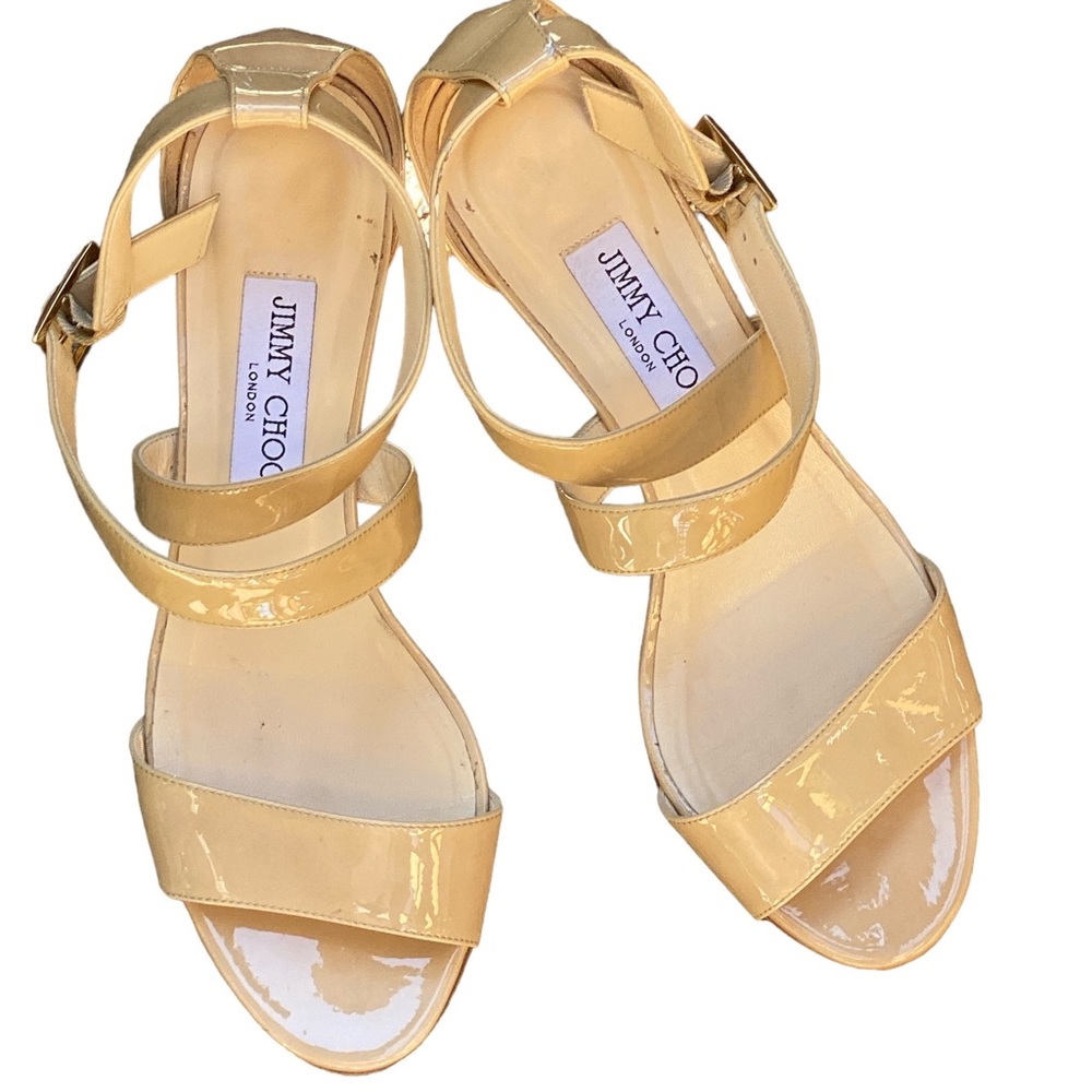 Jimmy Choo Beige Cream Sandal Wedge